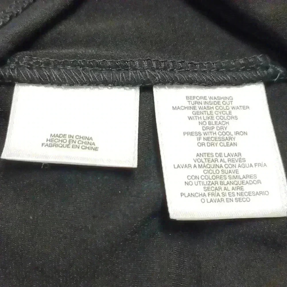 Anne Klein Black Top Medium Gold Button Front Detail with Cute  Knotted Sleeves - Picture 7 of 10